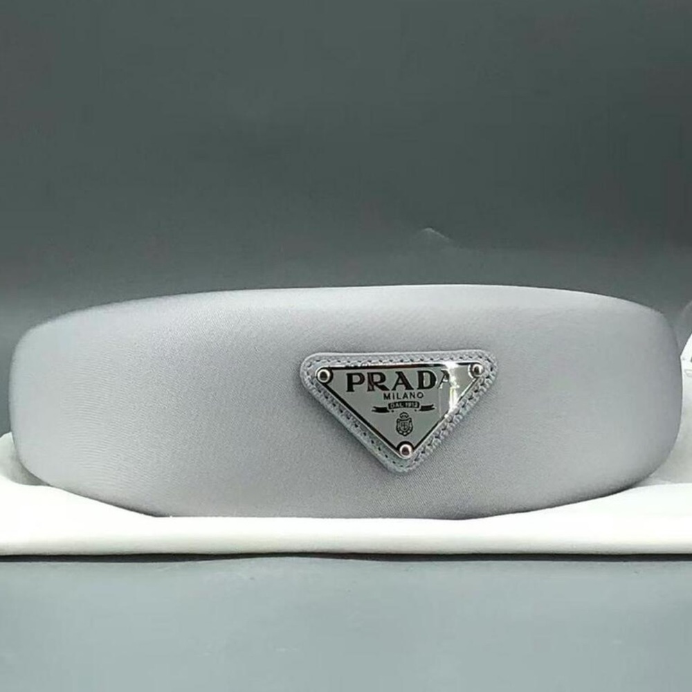 Prada Light Gray/White Logo Headband